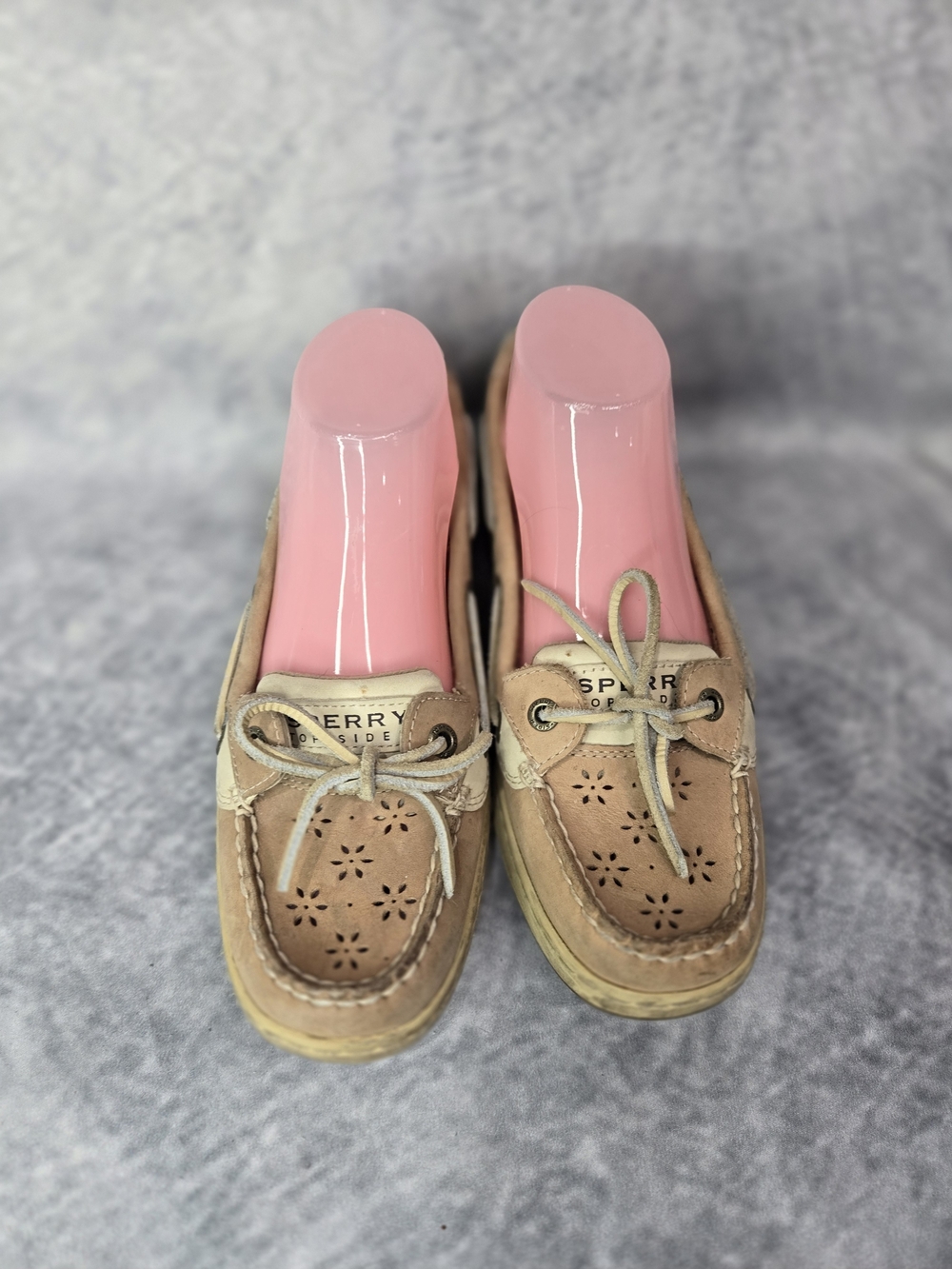 Sperry Women’s Tan Perforated Leather Boat Shoes - Tan